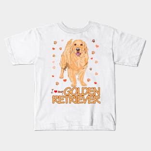 I love my Golden Retriever! Especially for Golden owners! Kids T-Shirt